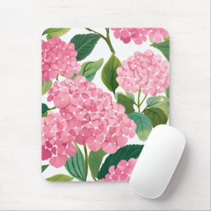 Roze Hydrangea Aquarel Bloemstuk Kust Muismat