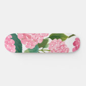 Roze Hydrangea Aquarel Bloemstuk Kust Persoonlijk Skateboard (Horizontaal)