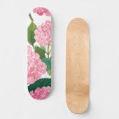 Roze Hydrangea Aquarel Bloemstuk Kust Persoonlijk Skateboard (Voorkant)
