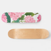 Roze Hydrangea Aquarel Bloemstuk Kust Persoonlijk Skateboard (Horizontaal)
