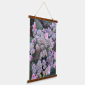 Roze Hydrangea Aspera Bloemstuk Hangend Wandkleed (Gebogen)