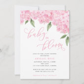 Roze Hydrangea Baby in Bloom Baby shower Kaart (Voorkant)
