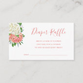 Roze hydrangea Baby shower Diaper Raffle Ticket Informatiekaartje (Voorkant)
