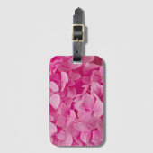 Roze hydrangea bagagelabel (Voorkant (verticaal))