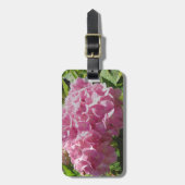 Roze hydrangea bagagelabel (Voorkant verticaal)