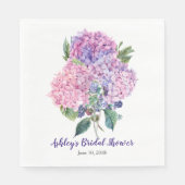 Roze Hydrangea bessen Floral Vrijgezellenfeest Servet (Voorkant)