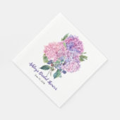 Roze Hydrangea bessen Floral Vrijgezellenfeest Servet (Hoek)