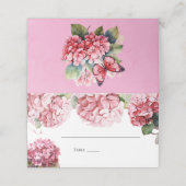 Roze Hydrangea Bijbel Boek Trouwtafel Plaatskaartje (Buitenkant ongevouwen)