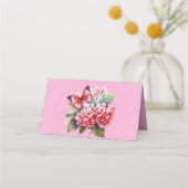 Roze Hydrangea Bijbel Boek Trouwtafel Plaatskaartje (Achterkant)