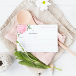 Roze Hydrangea Bloei Receptkaart Informatiekaartje