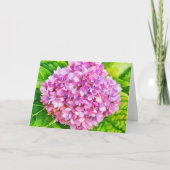 Roze Hydrangea Bloeiende Waterverf Stijl Kaart (Voorkant)