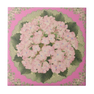 Roze Hydrangea bloeit bloemmotief keramische Tegel Tegeltje