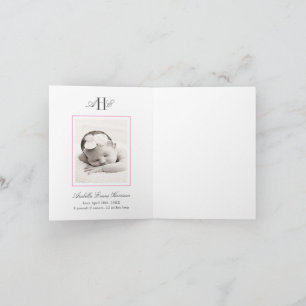 Roze Hydrangea Bloem Baby Shower Baby Foto Bedankkaart