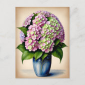  Roze Hydrangea Bloem Briefkaart (Voorkant)