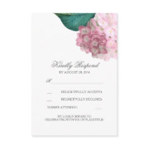 Roze Hydrangea Bloem Bruiloft RSVP Kaarten