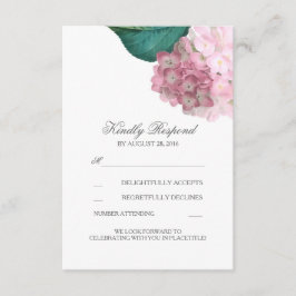 Roze Hydrangea Bloem Bruiloft RSVP Kaarten Kaartje