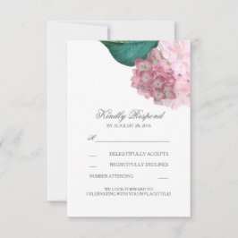 Roze Hydrangea Bloem Bruiloft RSVP Kaarten Kaartje
