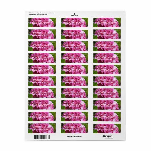 Roze Hydrangea Bloem Mailing Label (Full Sheet)