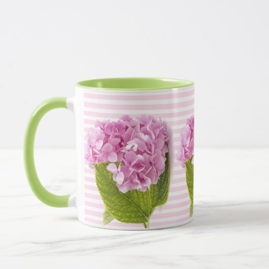 Roze Hydrangea Bloem Mok (Links)