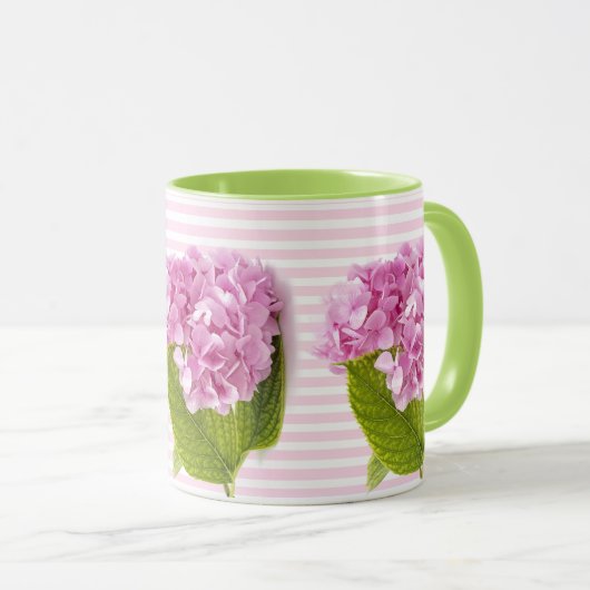 Roze Hydrangea Bloem Mok (Voorkant rechts)
