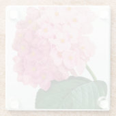 Roze hydrangea Bloem Onderzetter van glas (Achterkant)