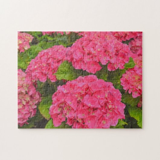 Roze Hydrangea Bloem Tuin Kunst Puzzel Legpuzzel (Horizontaal)