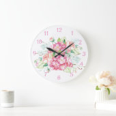 Roze Hydrangea Bloem Watercolor Wandklok (Huis)