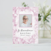 Roze Hydrangea Bloem Waterverf Begrafenis Sympathi Bedankkaart (Staand voorkant)