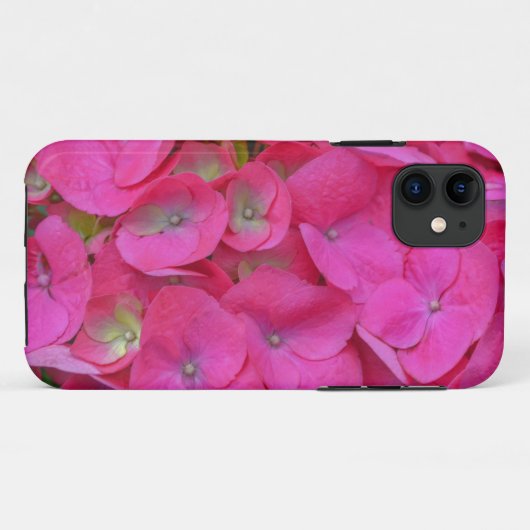 Roze Hydrangea Bloemblaadjes Telefoon Case (Achterkant (horizontaal))