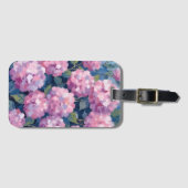 Roze Hydrangea Bloemen Bagagelabel (Voorkant (horizontaal))