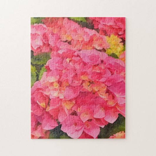 Roze Hydrangea Bloemen Bloemen Bloemen Waterverf S Legpuzzel (Verticaal)