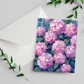 Roze Hydrangea Bloemen Briefkaart