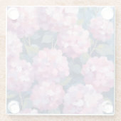 Roze Hydrangea Bloemen Glazen Onderzetter (Achterkant)