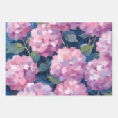 Roze Hydrangea Bloemen Inpakpapier Vel (Voorkant 3)