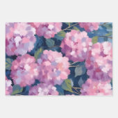 Roze Hydrangea Bloemen Inpakpapier Vel (Voorkant)