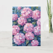Roze Hydrangea Bloemen Kaart (Voorkant)