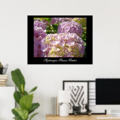 Roze Hydrangea Bloemen kunstprint Botanisch Poster (Thuiskantoor)