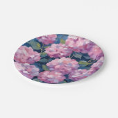 Roze Hydrangea Bloemen Papieren Bordje (Gekanteld)