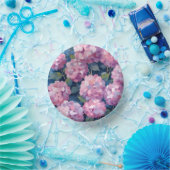 Roze Hydrangea Bloemen Papieren Kommen (Feest)