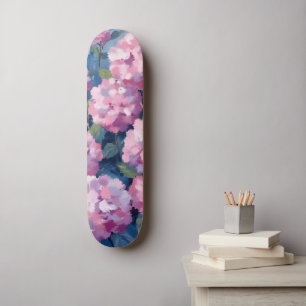 Roze Hydrangea Bloemen Persoonlijk Skateboard