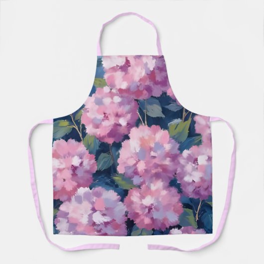 Roze Hydrangea Bloemen Schort (Voorkant)