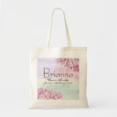 Roze Hydrangea Bloemen Team Bruid bruiloft Canvas  Tote Bag (Voorkant)