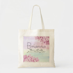 Roze Hydrangea Bloemen Team Bruid bruiloft Canvas  Tote Bag