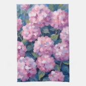 Roze Hydrangea Bloemen Theedoek (Verticaal)