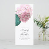 Roze Hydrangea Bloemen Trouwprogramma's Programmakaart (Staand voorkant)