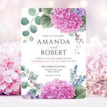 Roze Hydrangea Bloemen Watercolor Elegante Trouw