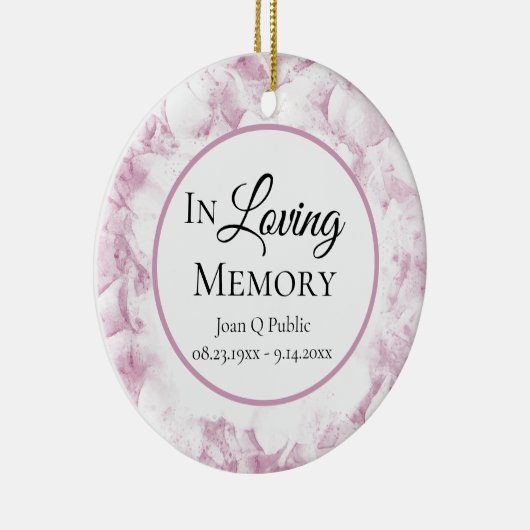 Roze Hydrangea Bloemen Waterverf Memorial Keramisch Ornament (Rechts)