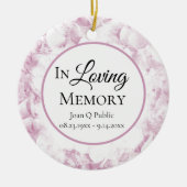 Roze Hydrangea Bloemen Waterverf Memorial Keramisch Ornament (Voorkant)