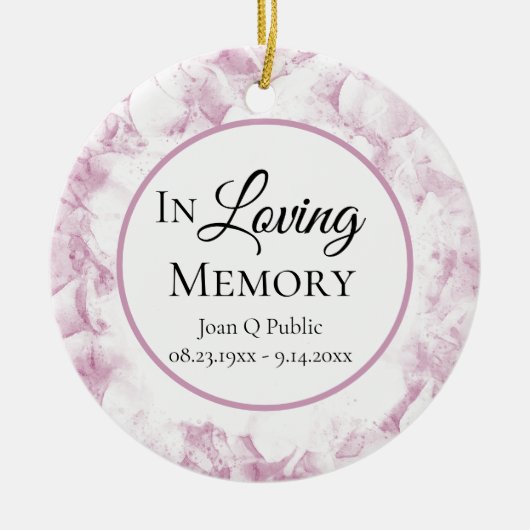 Roze Hydrangea Bloemen Waterverf Memorial Keramisch Ornament (Voorkant)