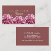 Roze hydrangea, bloemenbakkerij visitekaartje (Voorkant / Achterkant)